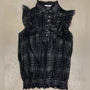 Prototype black and silver sheer top